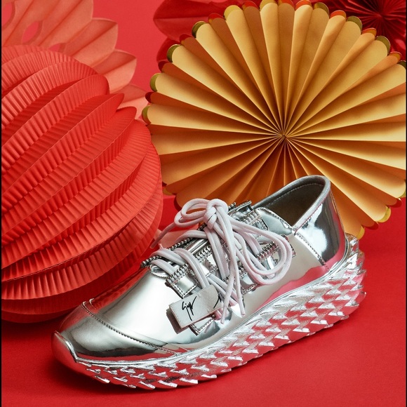 giuseppe zanotti BNIB metallic silver lowtops - Picture 16 of 16